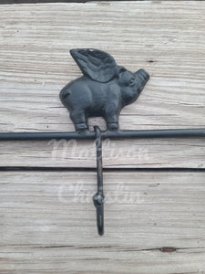 Flying Pig Rack Towel Hat Coat Key Hook