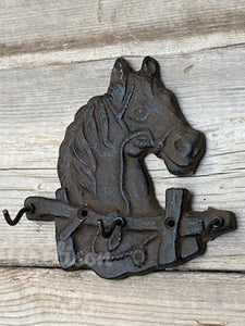 Western Themed Cowboy Horse Triple Hook