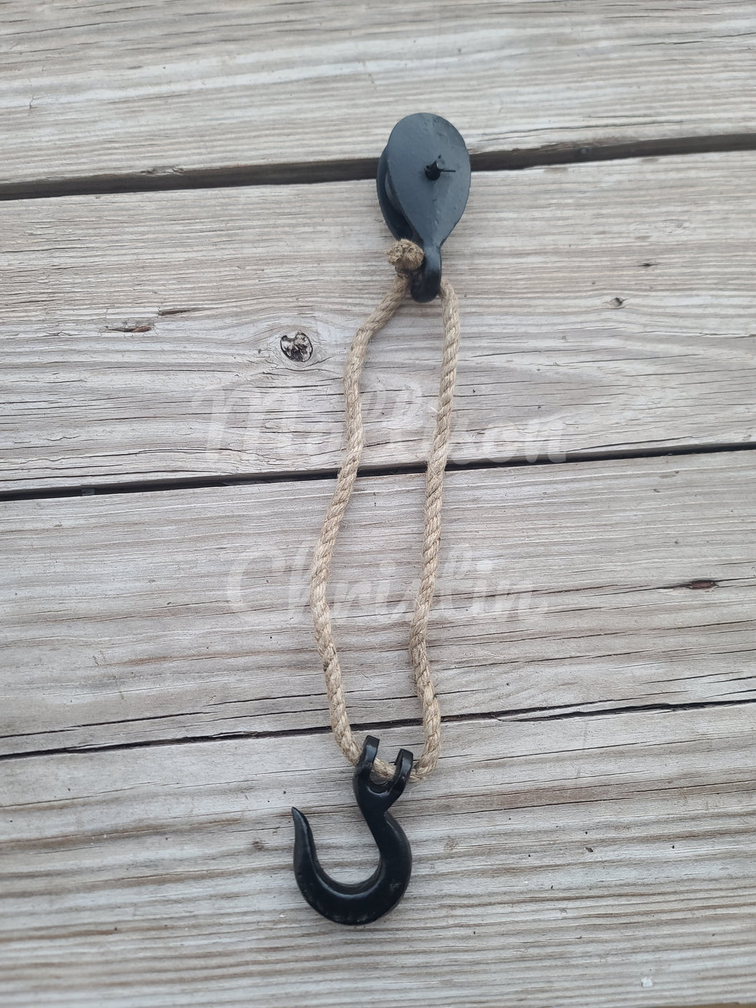 Hook with Cast Iron Pulley