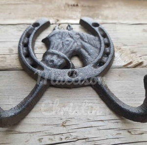 Horseshoe Horse Double Hook Coat Key Towel Hook