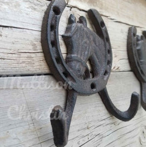 Horseshoe Horse Double Hook Coat Key Towel Hook