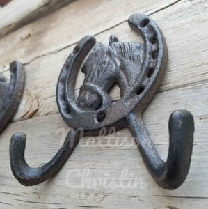 Horseshoe Horse Double Hook Coat Key Towel Hook