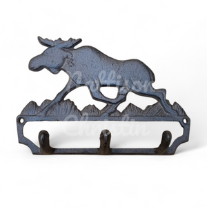 Moose Lodge Cabin Decor Towel Hat Coat Hook Key Rack