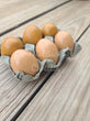 6 Resin Chicken Eggs - Lt. Brown/Dk. Brown