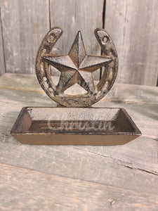 Cast Iron Texas Star Horseshoe Soap Dish