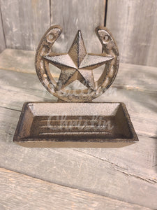 Cast Iron Texas Star Horseshoe Soap Dish