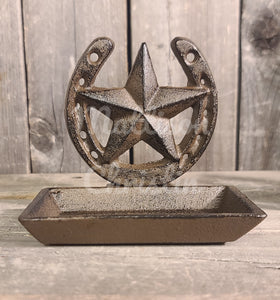 Cast Iron Texas Star Horseshoe Soap Dish