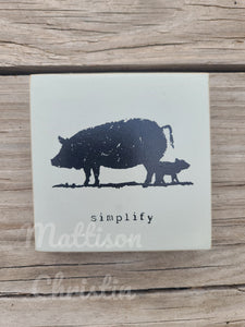 Welcome Farmhouse Simplify Country Home Shelf Sitter Wall Hanging Blocks