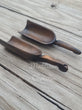 2 Faux Treen Wood Carved Flat Bottom Scoop