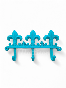 Fleur de Lis Cast Iron Coat Hat Key Towel Rack