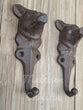 2 Cast Iron Farmhouse Pig Hooks