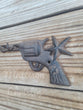 Pistol Gun Western Themed Key Towel Hat Rack Hooks