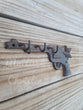 Pistol Gun Western Themed Key Towel Hat Rack Hooks