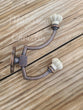 Porcelain Knob Coat Hat Hooks Set 2