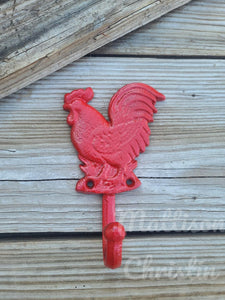 Red Rooster Cast Iron Hook