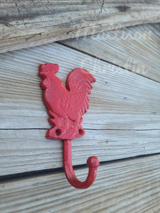 Red Rooster Cast Iron Hook