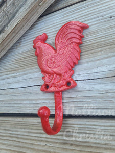 Red Rooster Cast Iron Hook