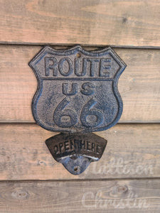 Route 66 Cast Iron Bottle Opener