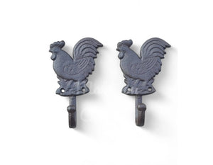 Rooster Cast Iron Hook Towel Hat Coat Key Rack