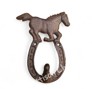 Running Horse Horseshoe Cast Iron Hook