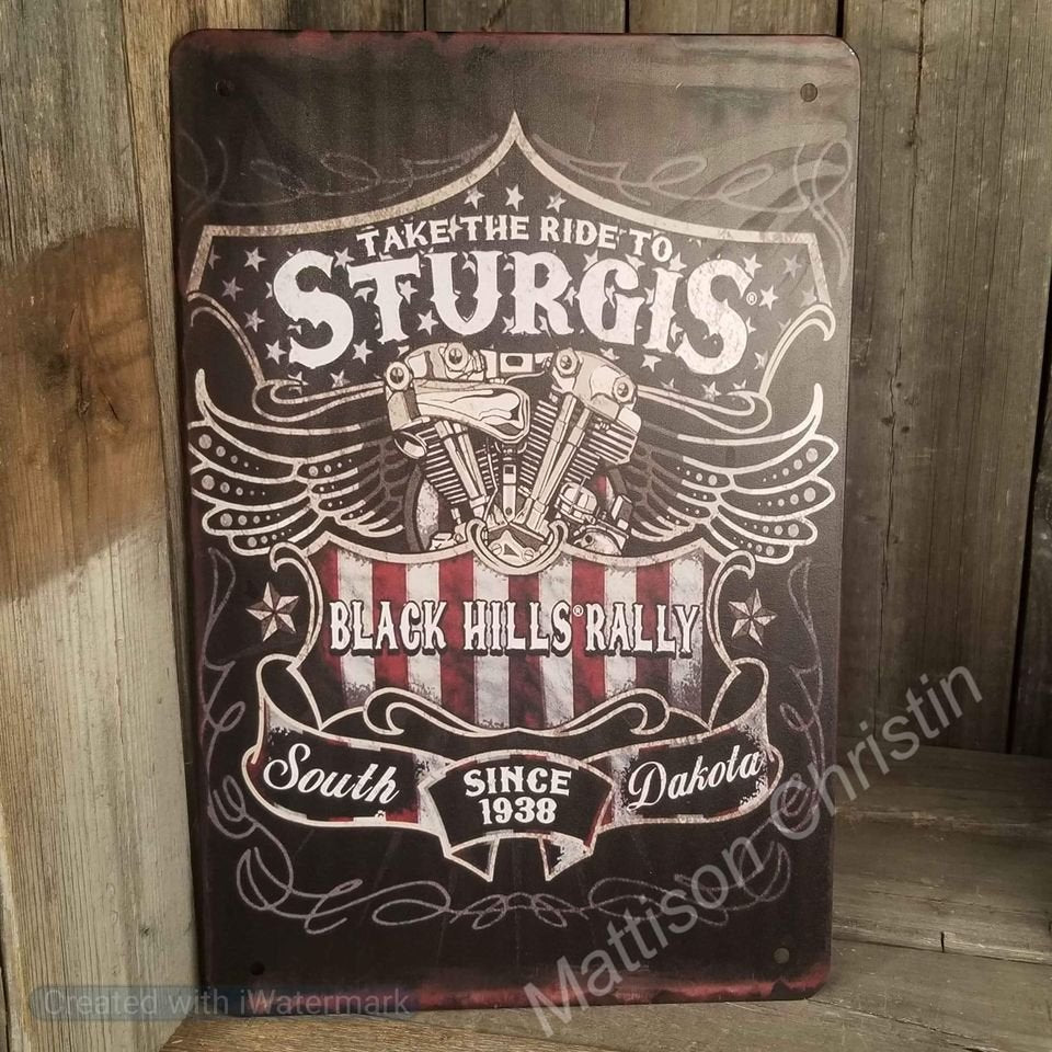 Sturgis Black Hills Rally Man Cave Bar Garage Tin Sign Decor