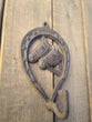 Teardrop Horse Western Themed Cast Iron Key Towel Hat Coat Hook