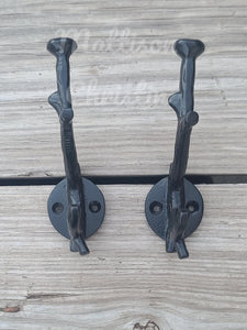 2 Tree Branch Coat Hat Towel Key Hook