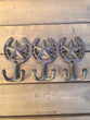 Triple Star Horseshoe Cast Iron Hook Key Rack