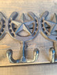 Triple Star Horseshoe Cast Iron Hook Key Rack