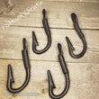 Black Cast Iron Fishing Hook Set of 4 Key Coat Hat Towel Rack