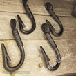 Black Cast Iron Fishing Hook Set of 4 Key Coat Hat Towel Rack