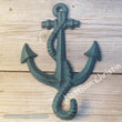 Blue Rustic Boat Anchor Nautical Themed Towel Coat Hat Key Hook Rack