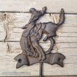 Bronc Horse Riding Cowboy Cast Iron Towel Hat Coat Hook Key Rack