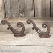 Brown Cast Iron Victorian Towel Hat Key Coat Hook Key Rack Set of 2