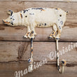 Farmhouse Country Rustic Distressed Painted Pig Hook