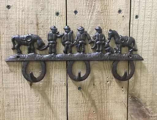 Cowboy Horse Cast Iron Key Rack Hook
