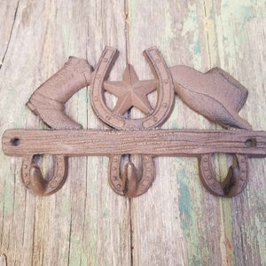 Cowboy Themed Western Style Key Towel Hat Coat Hook Rack