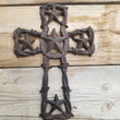 Cast Iron Star Barbwire Cross