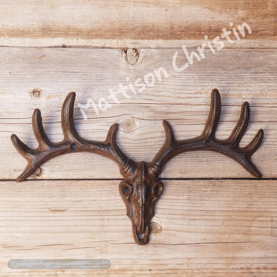 Elk Antler Cast Iron Key Rack