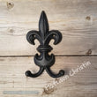 Large Black Cast Iron Fleur de Lis Double Hook