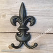 Large Black Cast Iron Fleur de Lis Double Hook