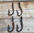 Rustic Cast Iron Fishing Hook Set of 4 Key Coat Hat Towel Rack