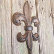 2 Large Fleur de Lis Cast Iron Hook