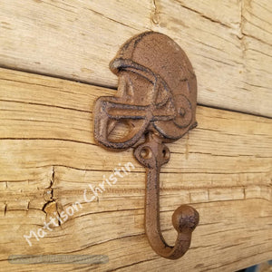 Football Helmet Cast Iron Hook