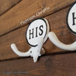 HIS Black and White Cast Iron Towel Hat Key Coat Hook