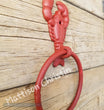 Red Cast Iron Lobster Towel Ring