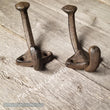 2 Brown Cast Iron Coat Hat Towel Key Hook