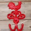 Cast Iron Red Rooster Hook