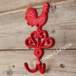 Cast Iron Red Rooster Hook