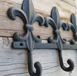 Fleur de Lis Cast Iron Coat Hook Key Rack